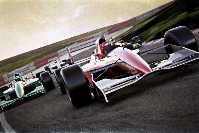 Strijd voor de overwinning in een dynamische rallyscene