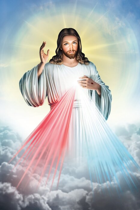 Christus met de stralen van genade, een beeld van aanbidding