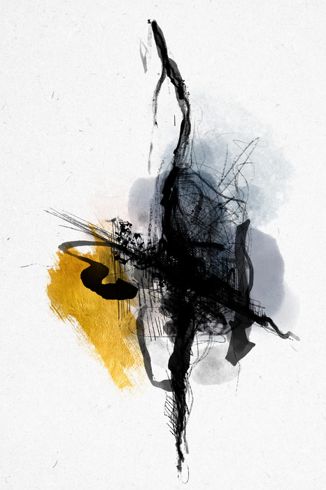 Minimalistische inktafdruk