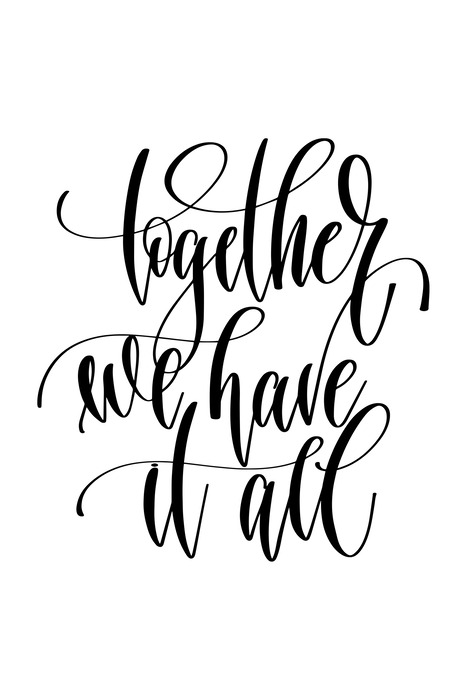 Decoratieve typografie over de kracht van samenzijn