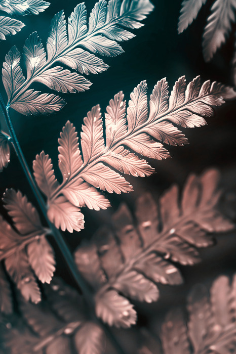 Een delicate varen in pasteltinten