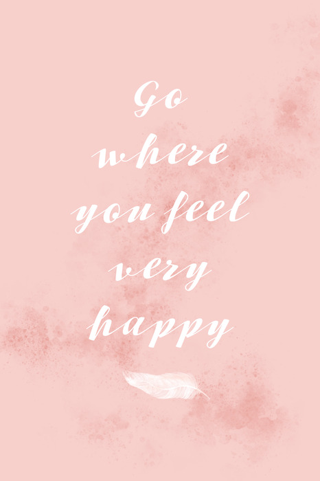 Pastel typografisch motief over geluk