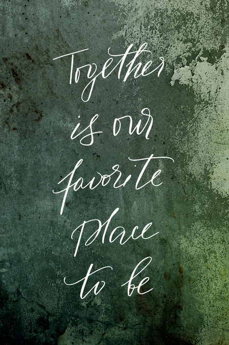 Een romantische inscriptie over samenzijn