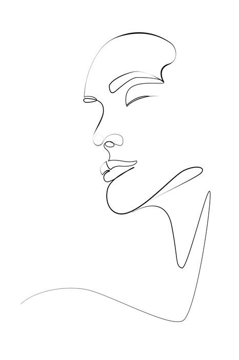 Een subtiel profiel getekend met lijnen