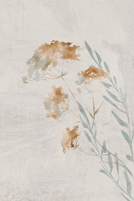 Aquarelweide in de ochtendmist