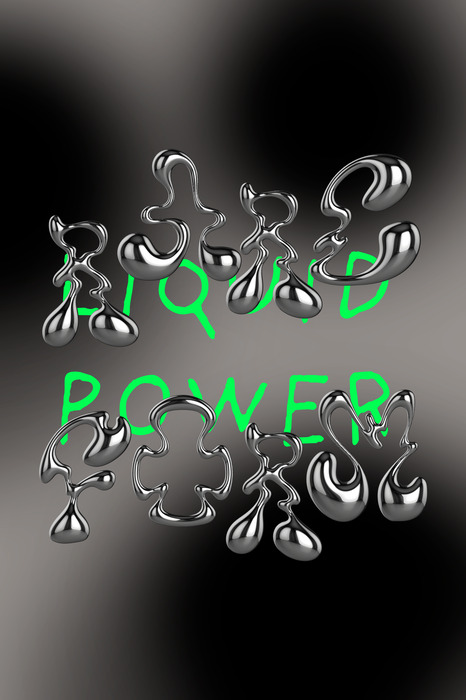 Chrome-druppels en neonletters