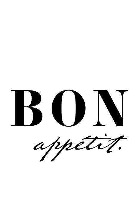 Stijlvolle inscriptie bon appétit