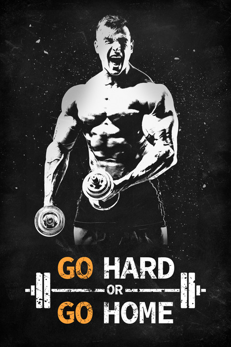 Atletische man met inscripties