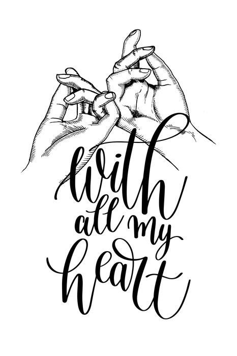 Handschets met typografie