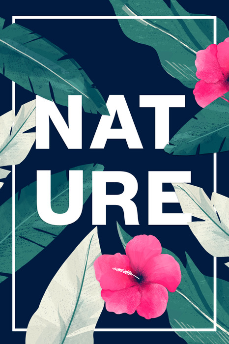 Typografie tussen bladeren en bloemen