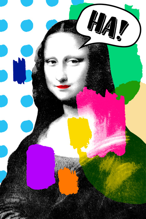 Mona lisa in een stripboekinterpretatie