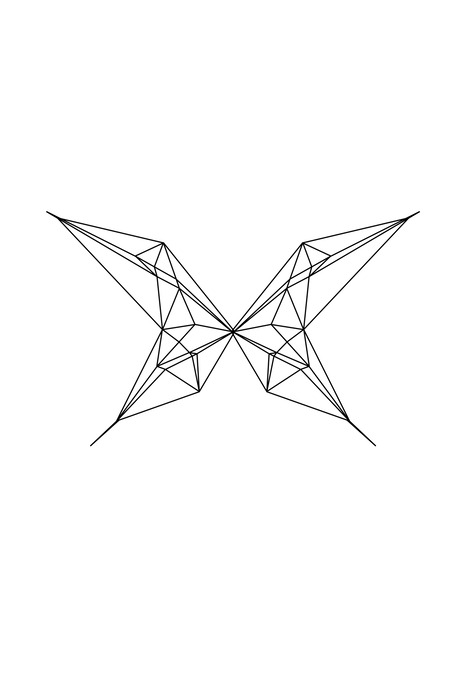 Abstracte tekening van vlindervleugels