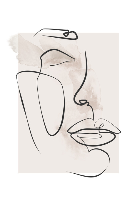 Minimalistische illustratie van een vrouwengezicht