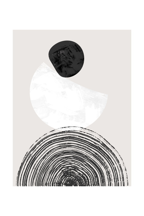 Zwart-wit patroon van minimalistische vormen