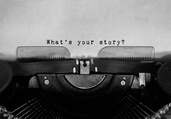 Black-and-white vintage typewriter