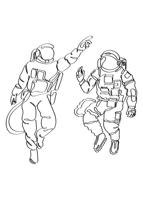 Astronauts in line art style