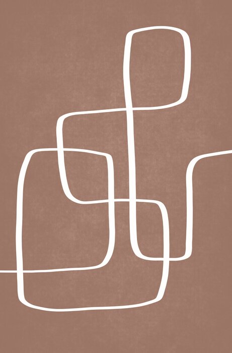 Minimalist pattern white lines on mocha mousse background