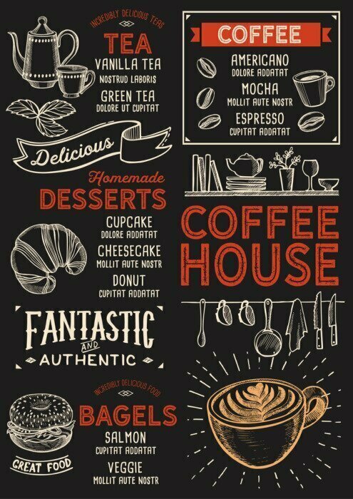 Retro cafémenu