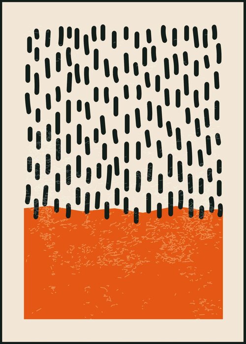 Bauhaus-inspired minimalist geometric composition with strokes