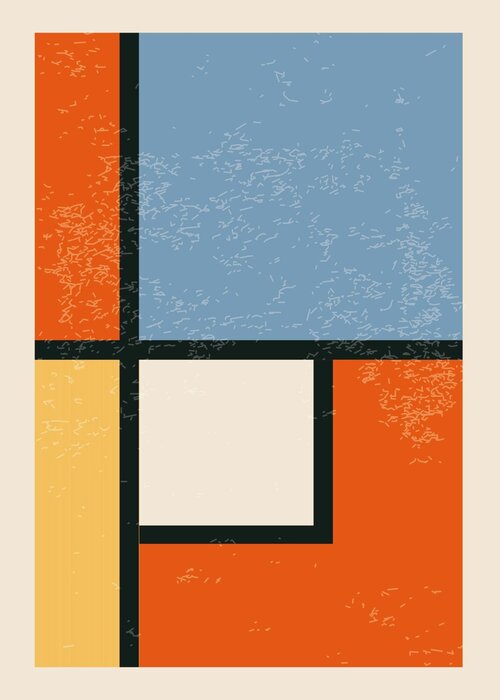 Geometric shapes in a modernist style inspired by bauhaus