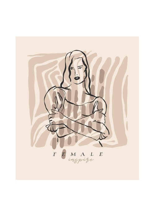 Woman in an abstract setting illustration