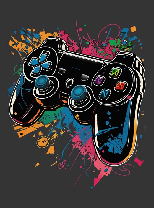 Abstract game controller colorful graphic
