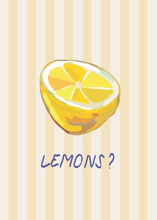 Lemon on a striped background illustration