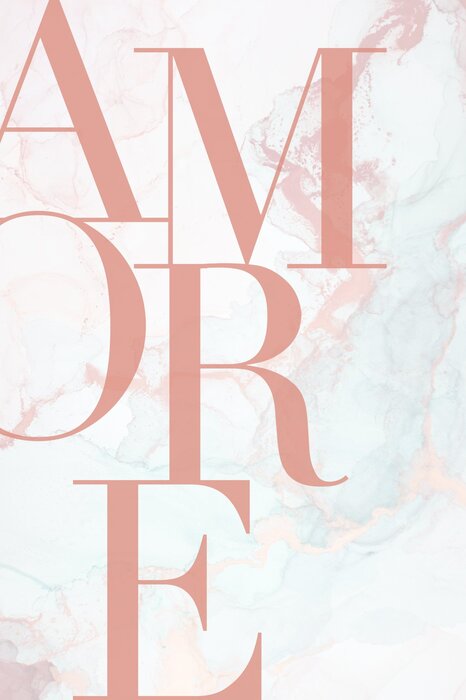 Marble pattern and the word "amore"