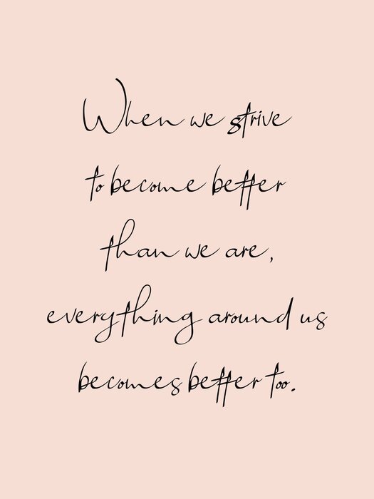 Minimalist quote on pink background