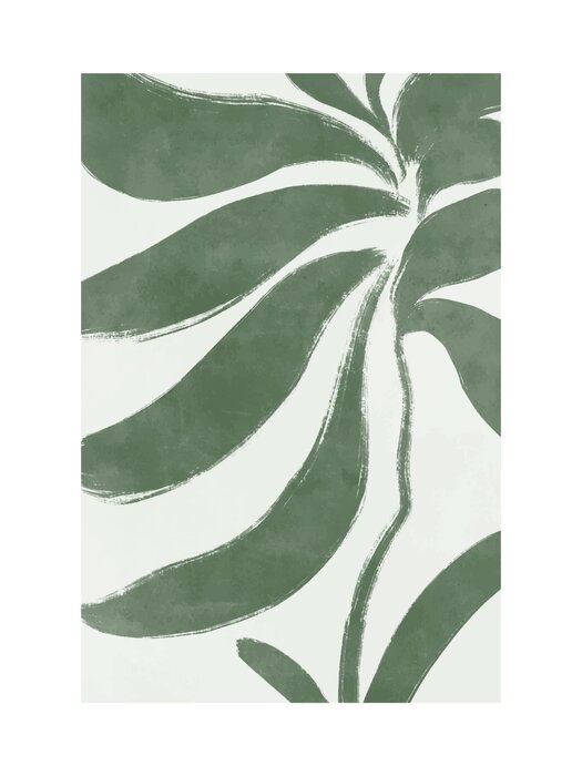 Botanical pattern in green leaf