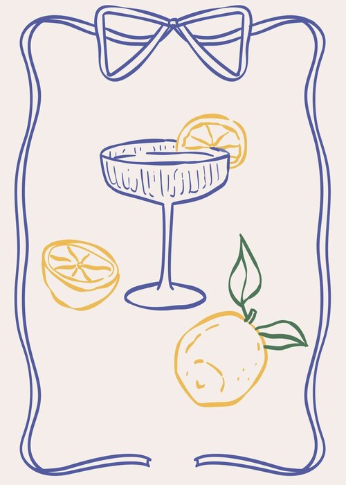 Modern illustration with a cocktail