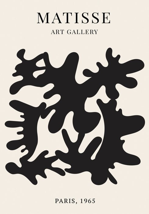 Abstract black shapes in the style of matisse's work