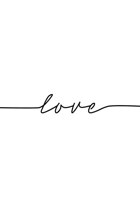 Love minimalist inscription on a white background