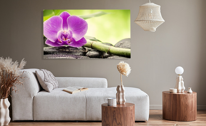 Bild Bambus, und Orchidee nach Steine Maß