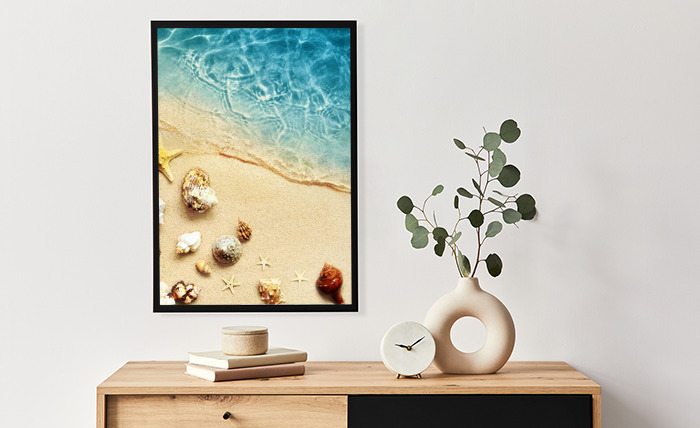 Poster Strand Meer und Muscheln nach Maß 