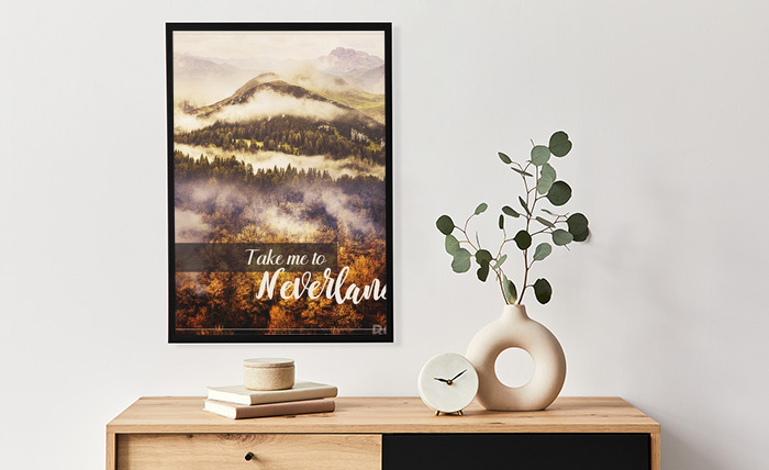 Poster Collage De Photos Paysage De Nature Sauvage Gold Leafy Trees Sur Mesure Redro Fr