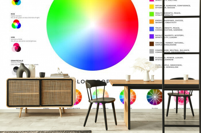 Color Theory Placard Colour Models Harmonies Properties And