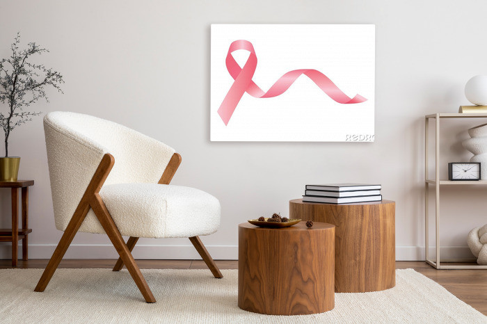 pink ribbon, breast cancer awareness symbol, isolated on white