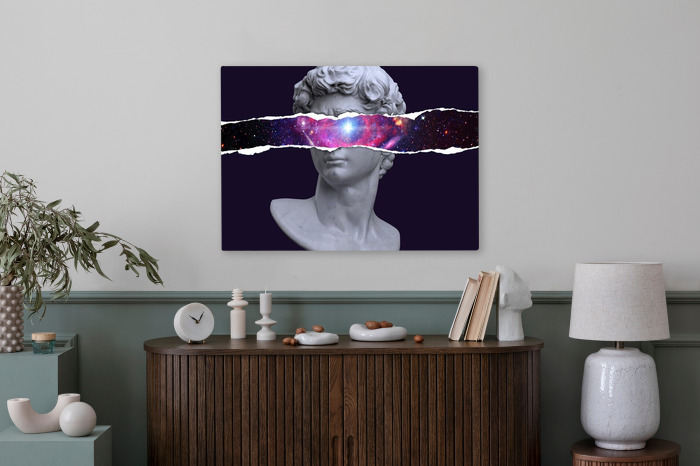 Abstract concept 3D rendering illustration of classical head bust